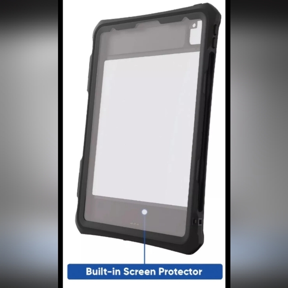 onn. Waterproof Tablet Case for iPad Pro 11" (3rd, 4th generation) - Black/Clear - Picture 4 of 7